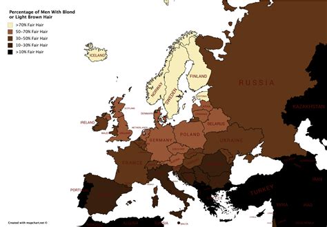 Percentage of Men with Blond/Red/Light Brown Hair in Europe | Light brown hair, Brown hair ...