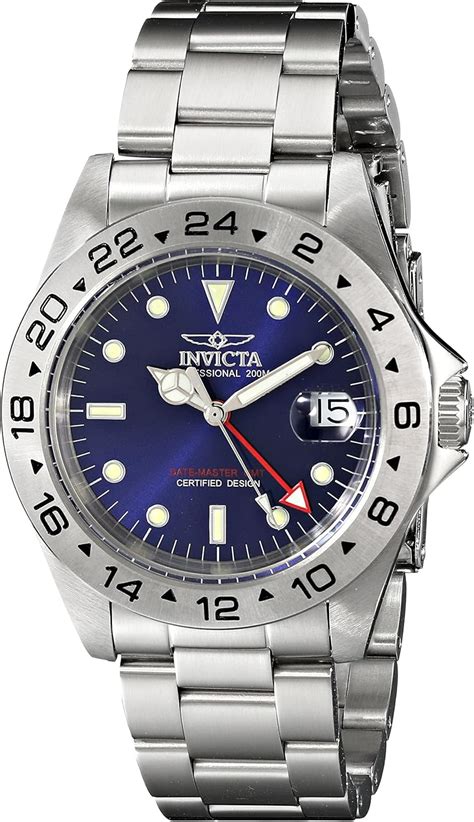 Invicta Men's G.M.T. 9400 Stainless-Steel Quartz Watch with Blue Dial ...