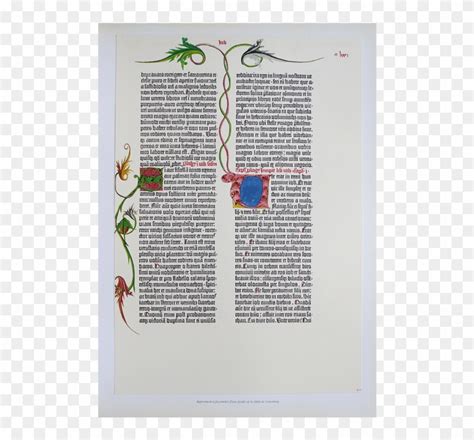 The Gutenberg Bible Or The Lined Bible Incunabula & - Initial T: Two ...