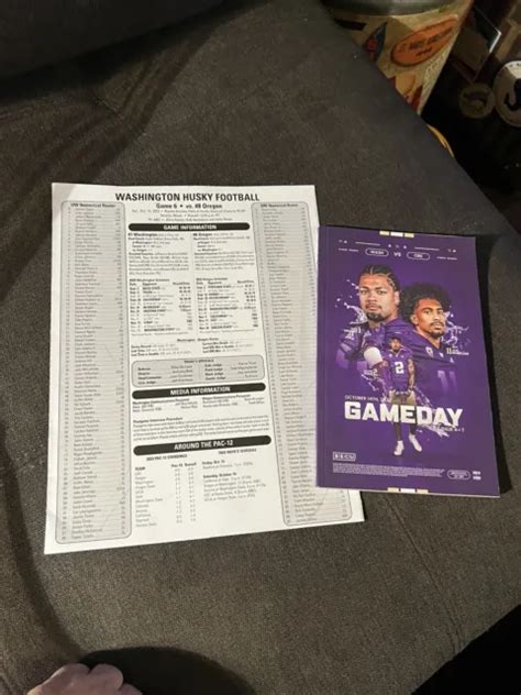 PROGRAMME ROME ODUNZE Washington Huskies vs Oregon Ducks - 14/10/23 ...