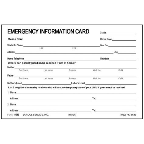 Emergency Contact Card Template – Mightyprintingdeals.com