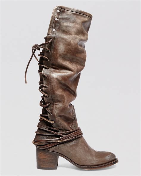 Freebird by steven Tall Boots - Coal Lace Up in Black | Lyst