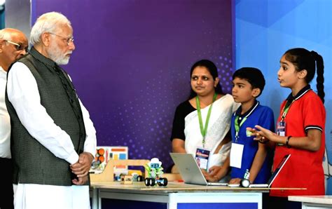 Prime Minister Narendra Modi interacts with students