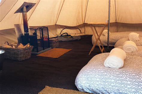 Winter Glamping & Heated Tents with Wood Burner Inside - Honeybells