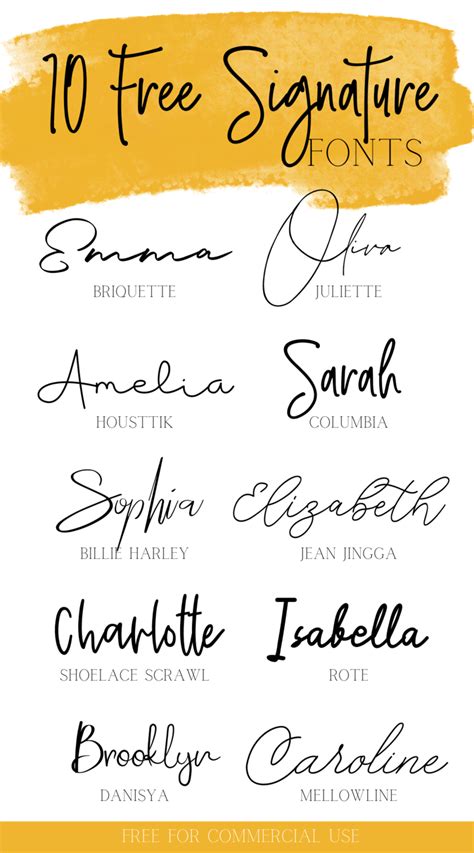 10 Free Signature Fonts for Your Branding