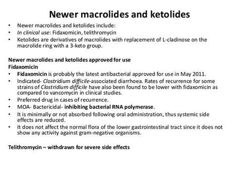 Ketolides – New Class of Macrolide Derivatives - Pneumonia - AntiinfectiveMeds.com