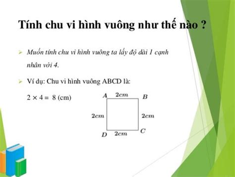 Công thức tính chu vi hình vuông, diện tích hình vuông và bài tập có ...