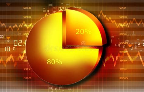 The Stock Market Graph with Pie Chart Stock Illustration - Illustration ...