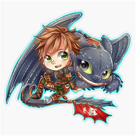 Buy Httyd 2 - Chibi Hiccup And Toothless Vinyl Sticker Laptop Decal Waterproof 5'' (BJC-KAWAII ...