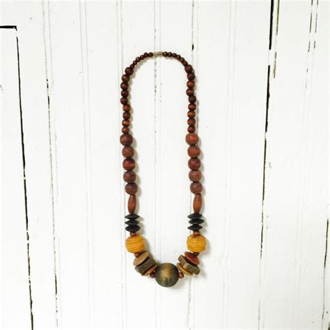 Large Wooden Bead Necklace by ShopKingDude on Etsy