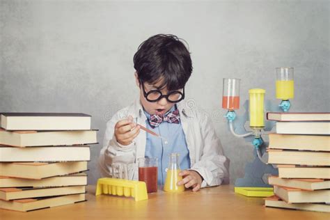 Boy is Making Science Experiments in a Laboratory Stock Photo - Image of lifestyle, emotion ...