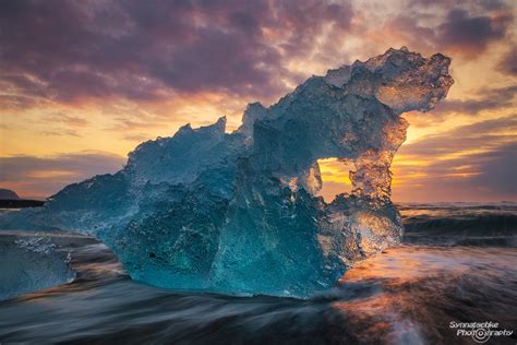 Blue iceberg at sunrise | Icescapes | Iceland | Europe | Synnatschke Photography