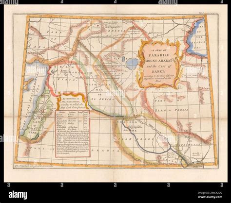 A map of Paradise mount Ararat and the city of Babel.according to the ...