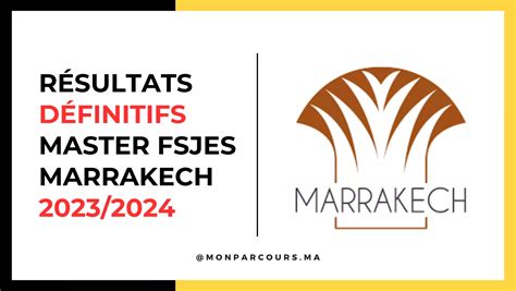 Résultats Master FSJES Marrakech 2023/2024