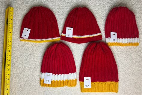 Winter Hat in Kansas City Chiefs Colors 120 - Etsy