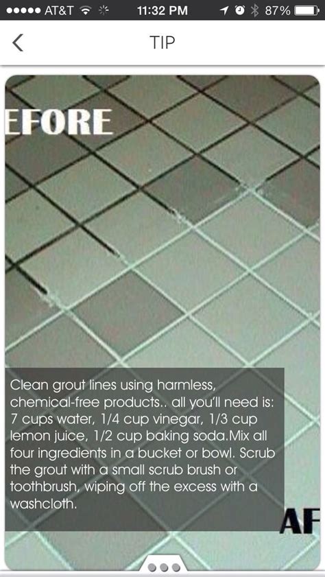 the before and after pictures of tile cleaning in an appliance store, with text describing how ...