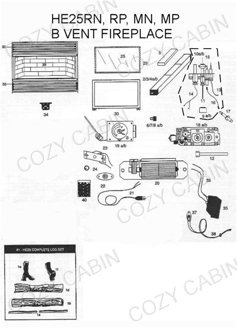 Majestic B-Vent Fireplace Insert (HE25RN) (HE25RN) The Cozy Cabin Stove & Fireplace Parts Store