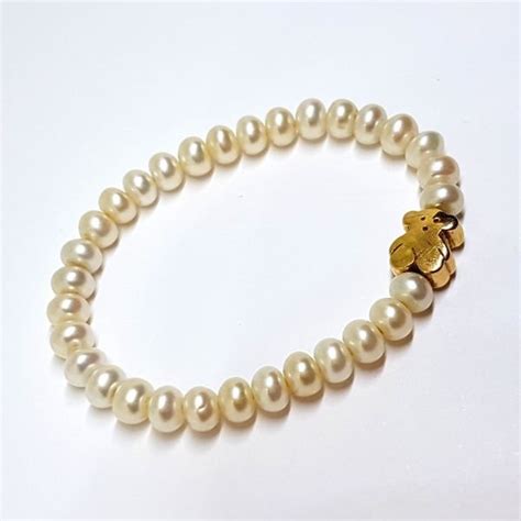 Gold 18 kt Bracelet TOUS girl pearls and 3.85 g - Catawiki