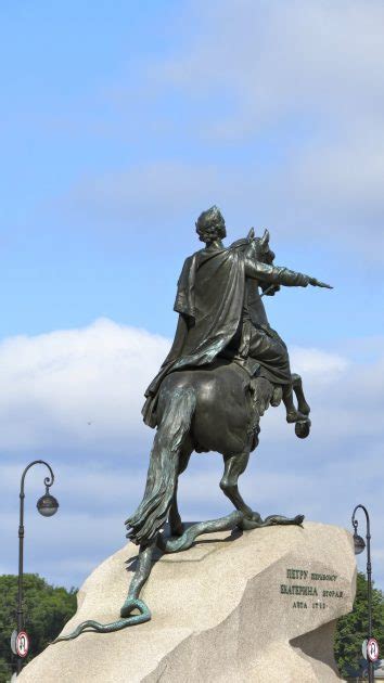 Equestrian statue of Peter the Great in Saint Petersburg Russia