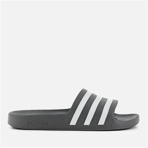 adidas Adilette Aqua Slide Sandals in Grey (Gray) for Men - Lyst