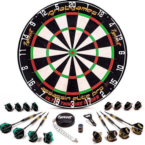 Amazon.com : Professional Dart Board Set - Tournament Sisal/Bristle ...