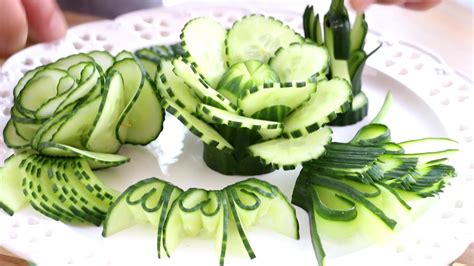 ItalyPaul - Art In Fruit & Vegetable Carving Lessons: Cucumber Show | Vegetable Carving Garnish ...