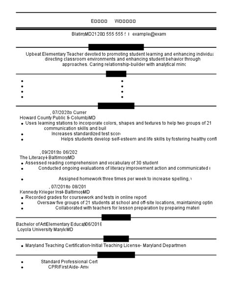 Great Elementary Teacher Resume Examples for 2025