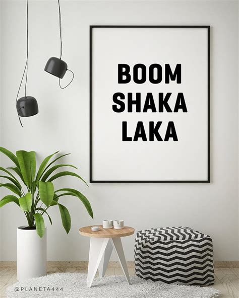 Boom Shaka Laka Printable Art Funny Quote Minimalistic Print - Etsy