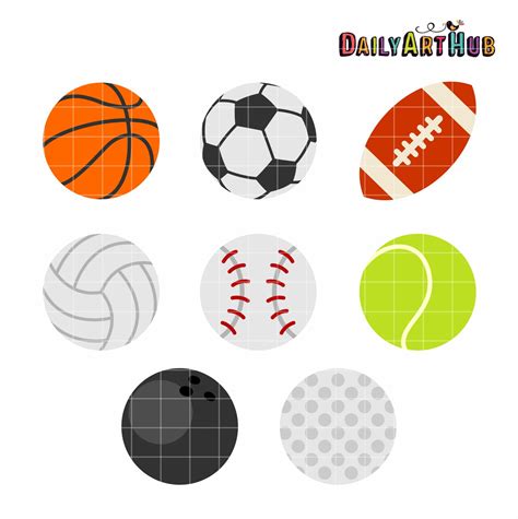 Sports Balls Clip Art Set | ubicaciondepersonas.cdmx.gob.mx