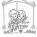 Playground Swings Coloring Pages Sketch Page sketch template