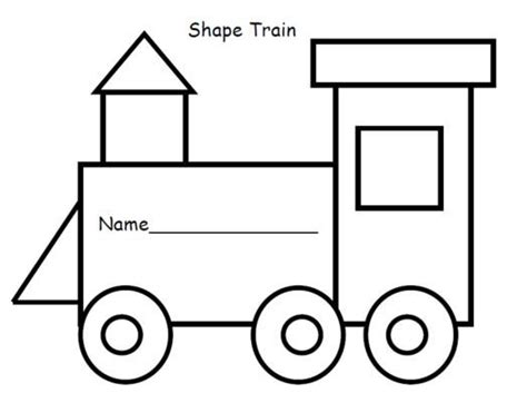 shape_train template from Cuckoo for Choo Choos! K Crafts, Preschool ...