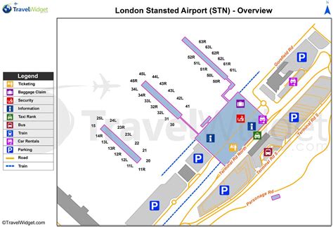 Stansted airport map - Map of Stansted airport (England)