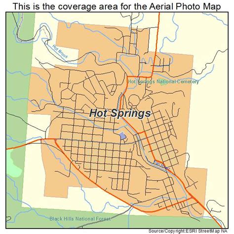 Aerial Photography Map of Hot Springs, SD South Dakota