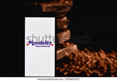 Closeup View Mondelez Logo American Multinational Stock Photo ...