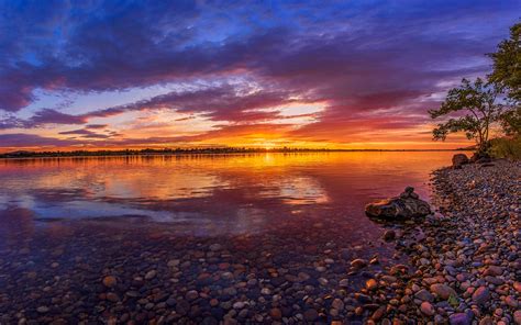 Columbia River in Pasco Washington North America Sunset Landscape ...