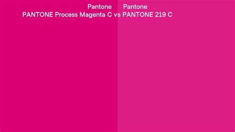 Pantone Process Magenta C vs PANTONE 219 C side by side comparison