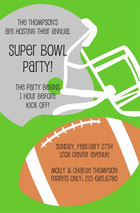 Super Bowl Invitations Templates