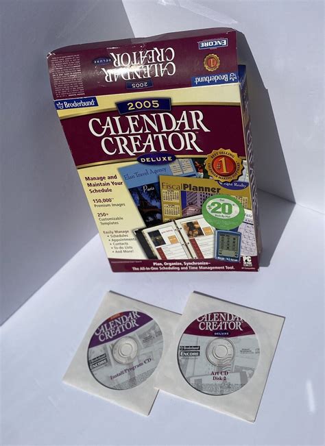 Broderbund Calendar Creator Deluxe 2005 CD-ROM PC Software | eBay