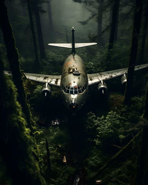 Photo Abandoned aircraft in rain forest generative ai 29604951 Stock ...