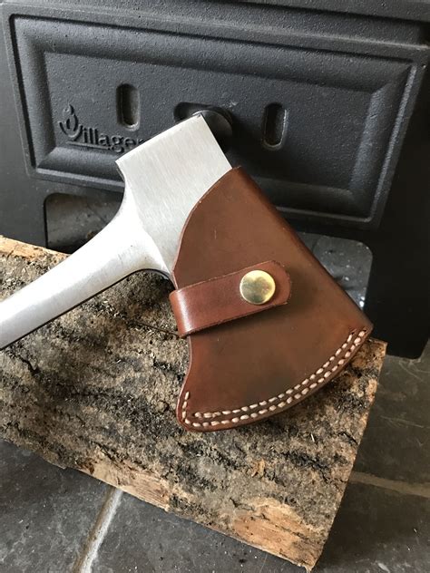 Hand made leather hatchet cover | Leather working, Leather projects, Leather sheath