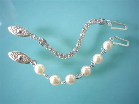 Necklace Extender FISH HOOK CLASP Rhinestone Extender Pearl Extender ...