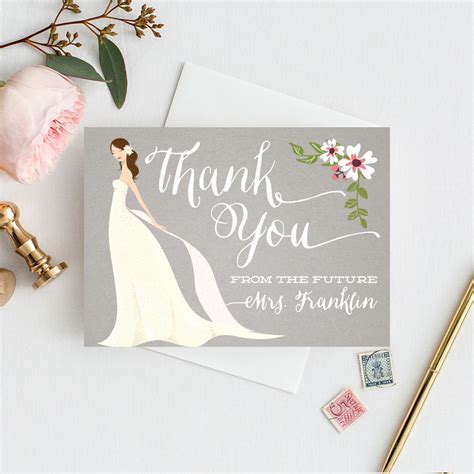 Free Bridal Shower Thank You Card Templates Keep Your Cards Short And ...