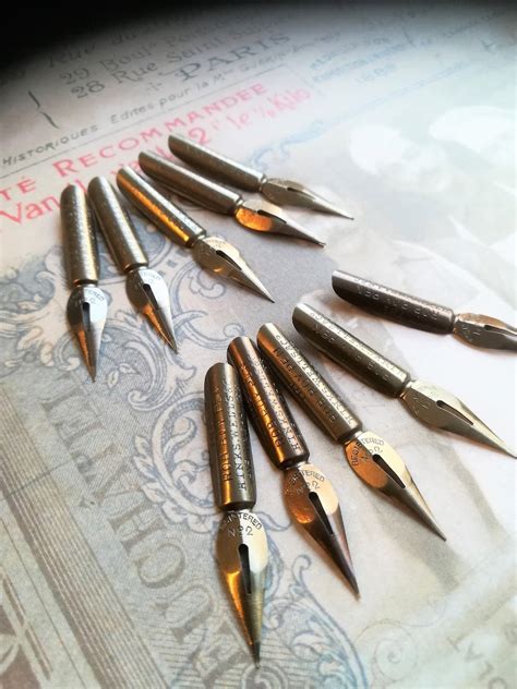 VINTAGE DIP PEN Fountain pen pen nibs Bronze Antique 10 pieces! Craft Supplies & Tools Calligraphy