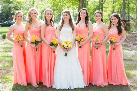 Maria and Georgio's Wedding | Coral bridesmaid dresses, Simple bridesmaid dresses, Wedding ...