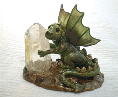 Polymer Clay Dragon Sculpture - Baby Jasper