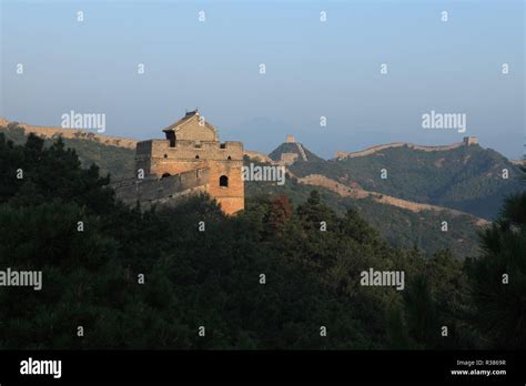 sunrise on the great wall in jinshanling Stock Photo - Alamy