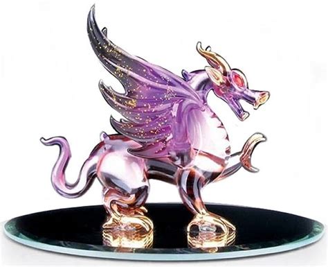 Purple Dragon $29.95 - Spun Glass Dragon | Dragon figurines, Glass figurines, Crystal dragon