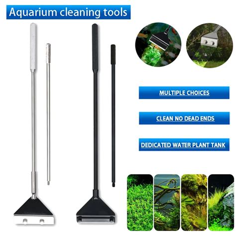 Aquarium stainless steel fish tank algae removal scraper blade aquatic plants aquatic cleaning ...