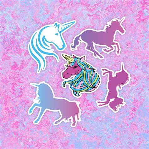 Majestic Pastel Pink and Blue Unicorn Stickers (5 Pack) | Forsyth ...