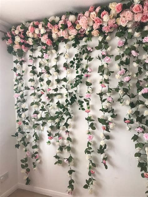Flower Garland, Flower Wall, Floral Garland, Wedding Wall, Flower Swag, Photography Backdrop ...